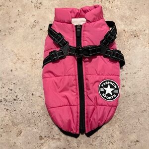 FurryKing Pink Dog Jacket with Harness
